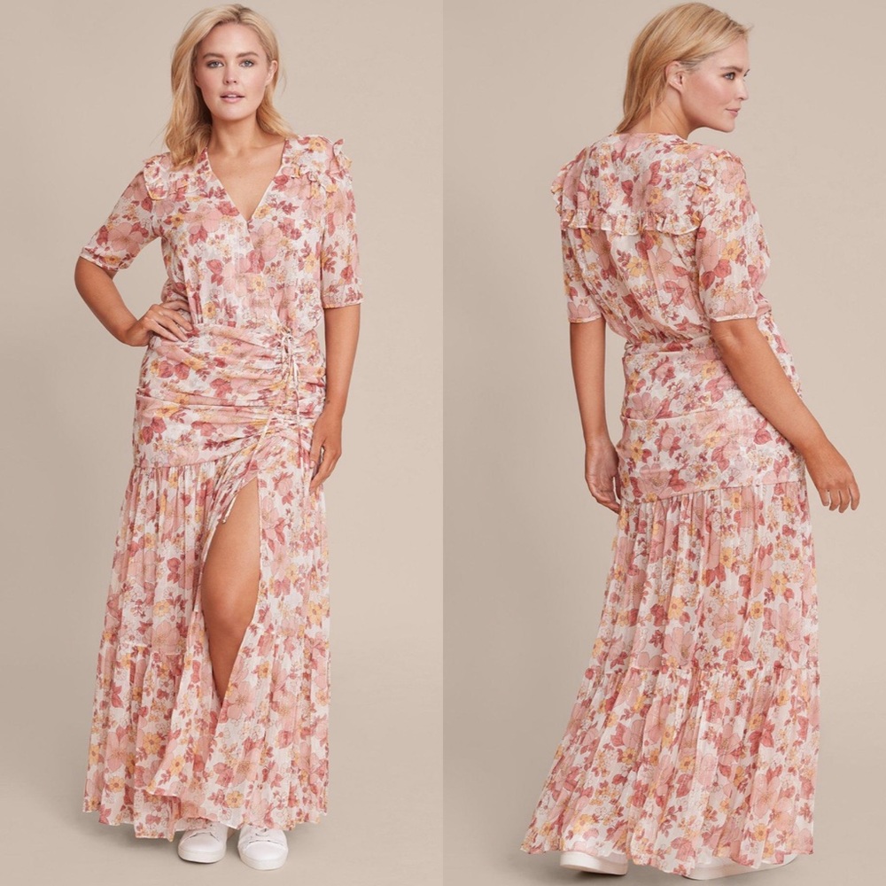 Veronica Beard Pink Floral Maxi Dress